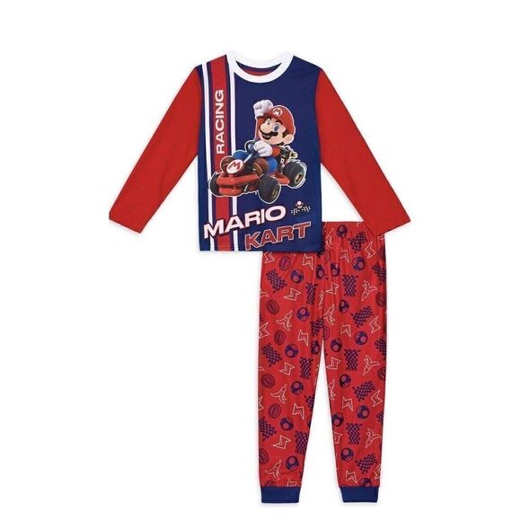 Mariokart Boys Lightweight 2pc PJ Set Size 4/5  (with extra pair of pants) - Picture 1 of 2